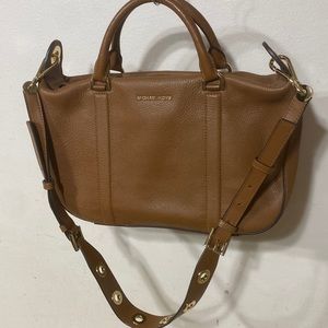 Michael Kors Leather Satchel with Crossbody Strap